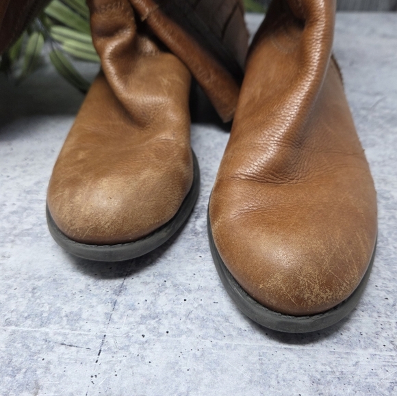 Franco Sarto I Poet Cognac Brown Leather Upper Tall Riding Boots Size 7.5 - Picture 3 of 9